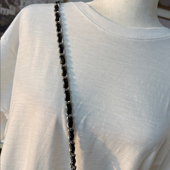 White House Black Market Quilted Black Chain Drink Holder - Picture 3 of 6